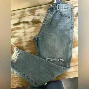 Insane Gene High Rise Crop Distressed Mom Jean Size 9/28